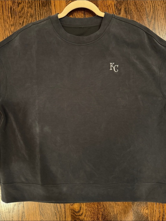 lululemon athletica Tops - KC Embroidered Lululemon Softstreme Oversized Crewneck Sweatshirt - Charcoal